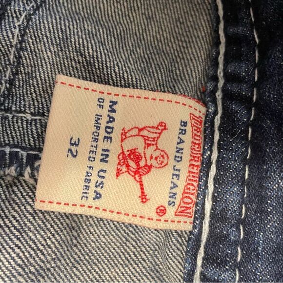 True Religion Joey Low Rise Straight Leg Dark Wash Jeans Size 32 - Picture 7 of 7